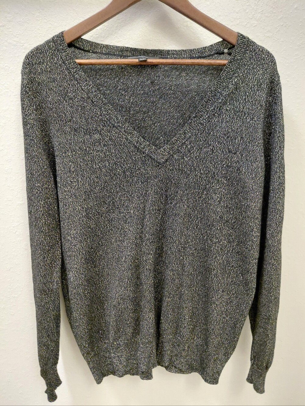 Womens Wilfred Metallic Charcoal V-Neck Sweater.size XL.